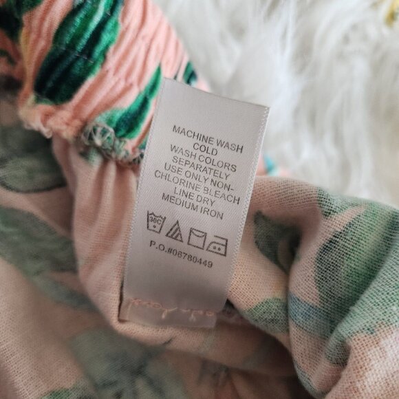 WOMAN WITHIN Linen Maxi Midi Skirt Womens 18 / 20 Large Tropical Florals Pull On - Picture 9 of 14